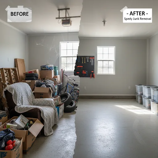 Before and after junk removal result